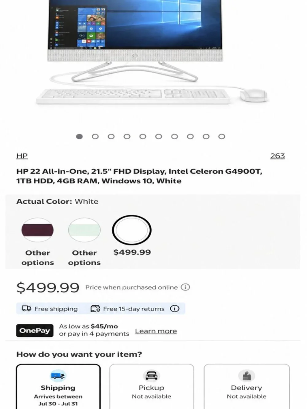HP 22 All-in-One Desktop Computer